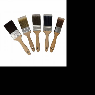 Us Market Premier Flat Paint Brush High Pick Up Paints Super Fine Synthetic Fiber Paint Brush Natural Wood Handle